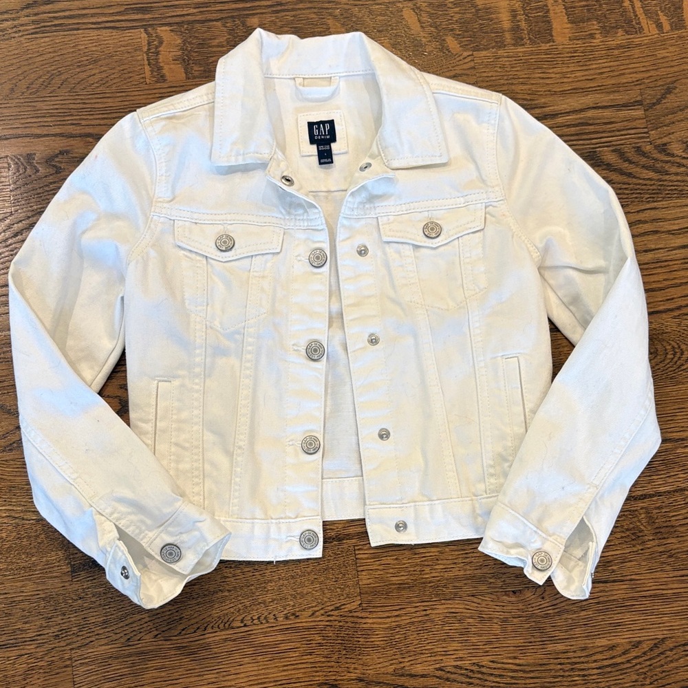 GAP kids White Denim Jacket for girls, L